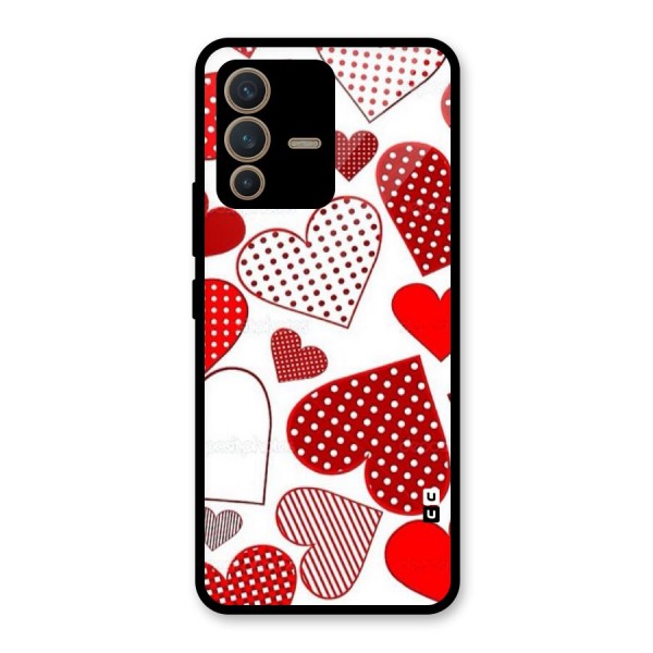 Style Hearts Glass Back Case for Vivo V23 5G