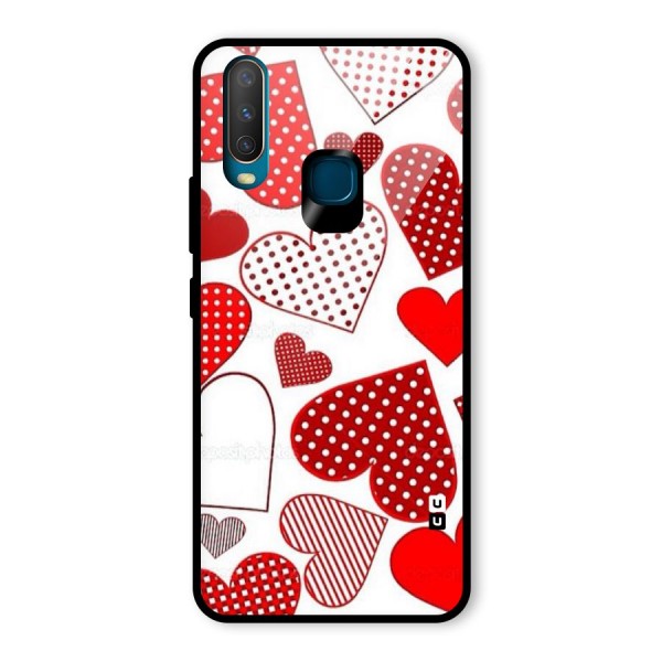 Style Hearts Glass Back Case for Vivo Y12