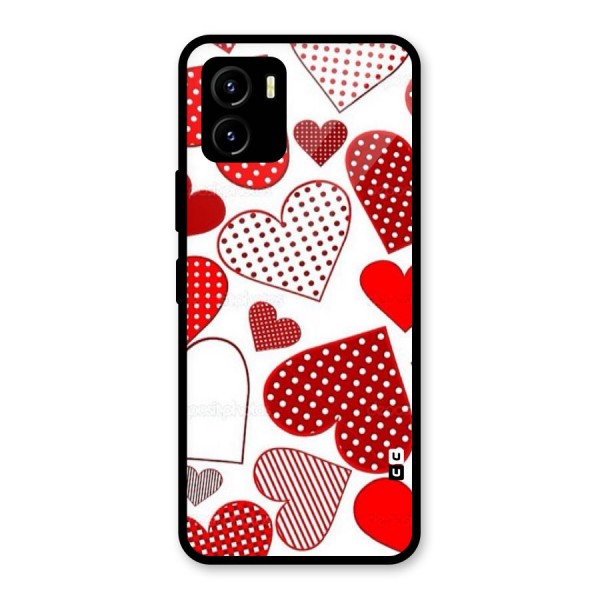 Style Hearts Glass Back Case for Vivo Y15s