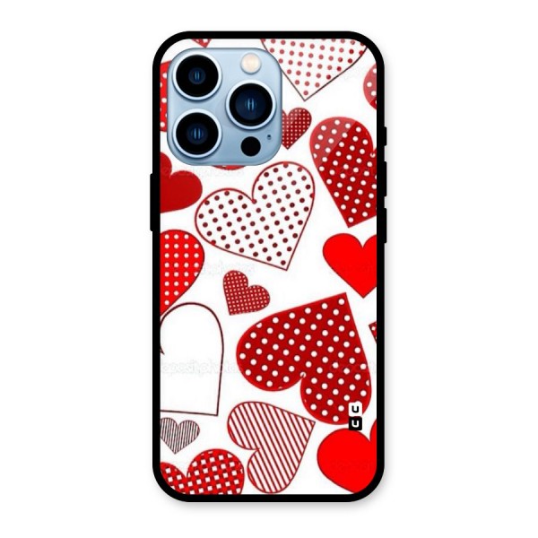 Style Hearts Glass Back Case for iPhone 13 Pro