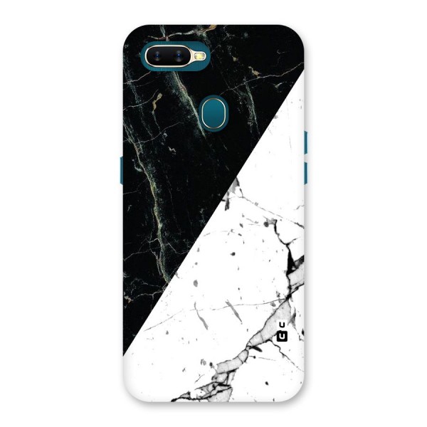 Stylish Diagonal Marble Back Case for Oppo A12