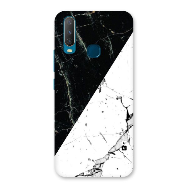 Stylish Diagonal Marble Back Case for Vivo Y15