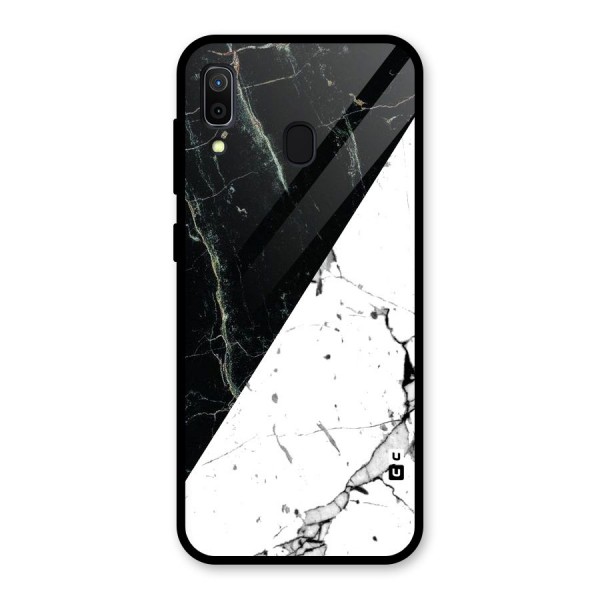 Stylish Diagonal Marble Glass Back Case for Galaxy A30