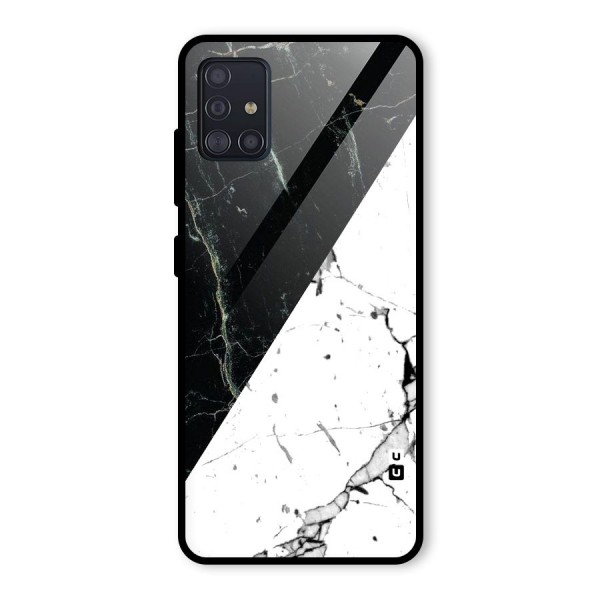 Stylish Diagonal Marble Glass Back Case for Galaxy A51