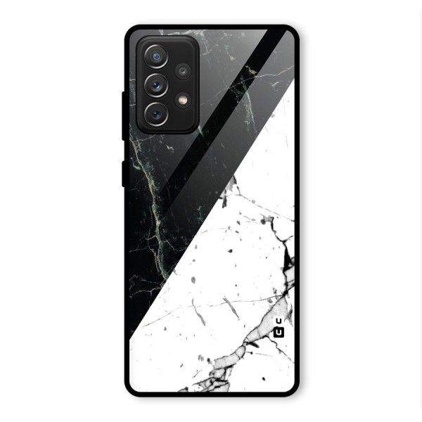 Stylish Diagonal Marble Glass Back Case for Galaxy A72