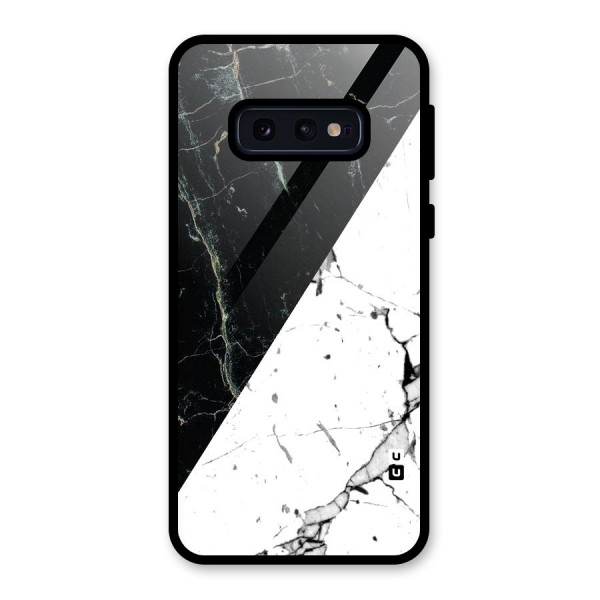 Stylish Diagonal Marble Glass Back Case for Galaxy S10e