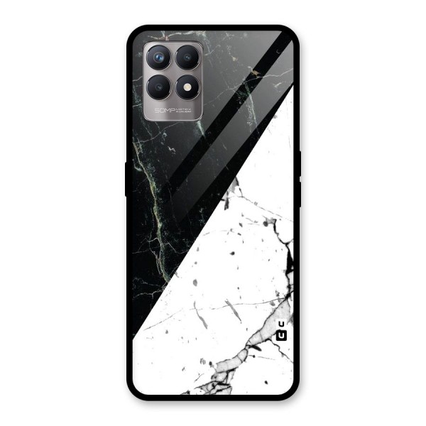 Stylish Diagonal Marble Glass Back Case for Realme 8i