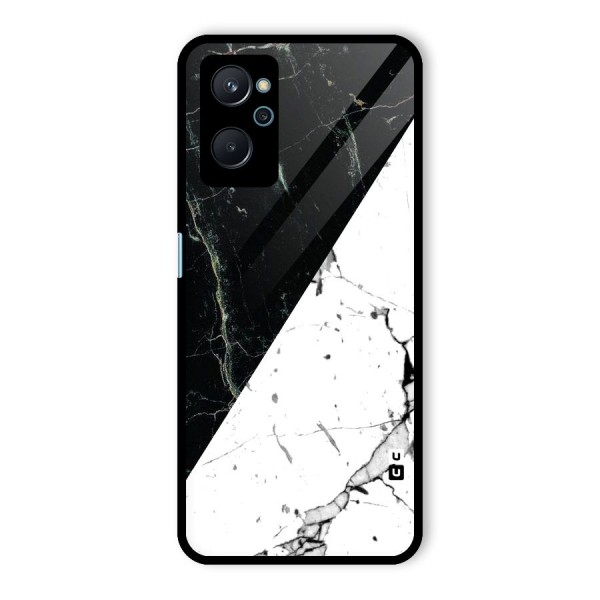 Stylish Diagonal Marble Glass Back Case for Realme 9i