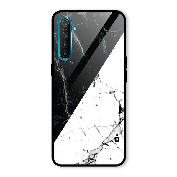 Stylish Diagonal Marble Glass Back Case for Realme XT