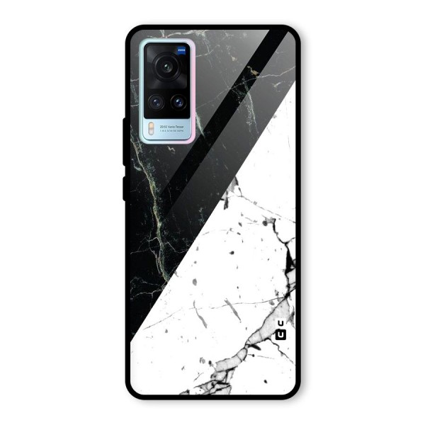 Stylish Diagonal Marble Glass Back Case for Vivo X60