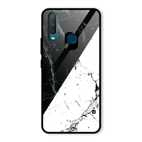 Stylish Diagonal Marble Glass Back Case for Vivo Y15