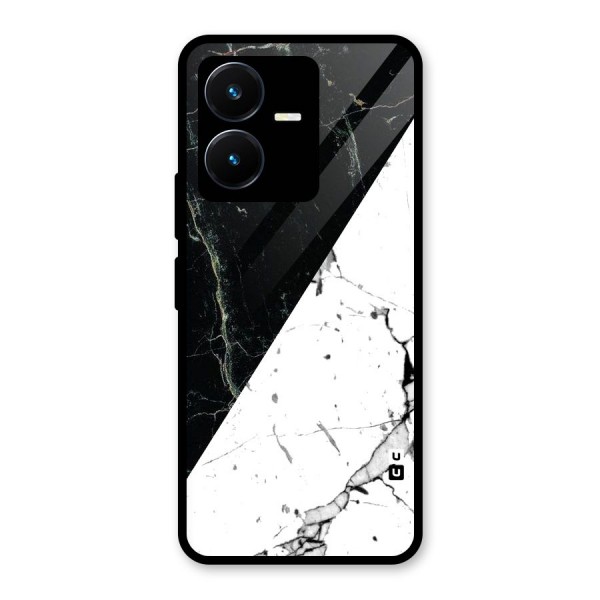 Stylish Diagonal Marble Glass Back Case for Vivo Y22