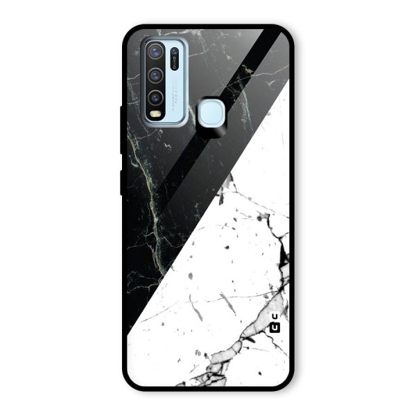 Stylish Diagonal Marble Glass Back Case for Vivo Y30