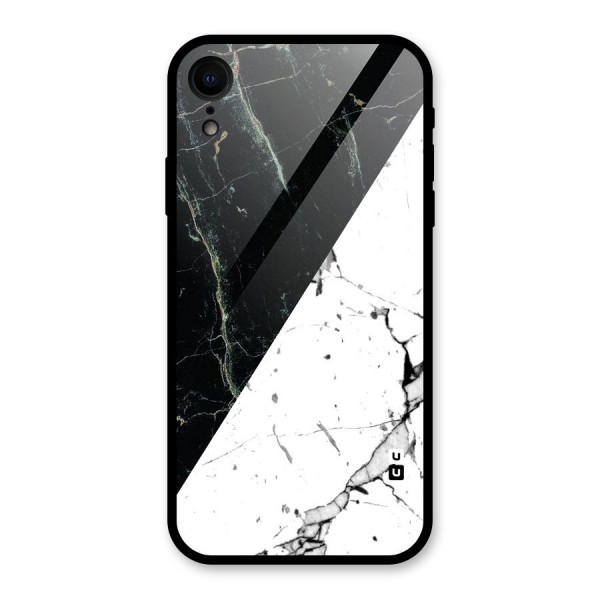 Stylish Diagonal Marble Glass Back Case for XR