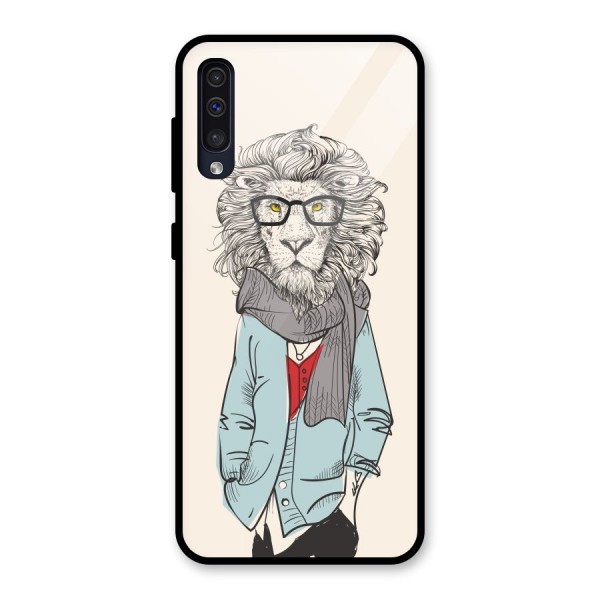 Stylish Lion Glass Back Case for Galaxy A50s