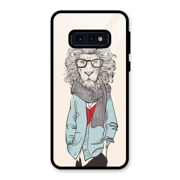 Stylish Lion Glass Back Case for Galaxy S10e