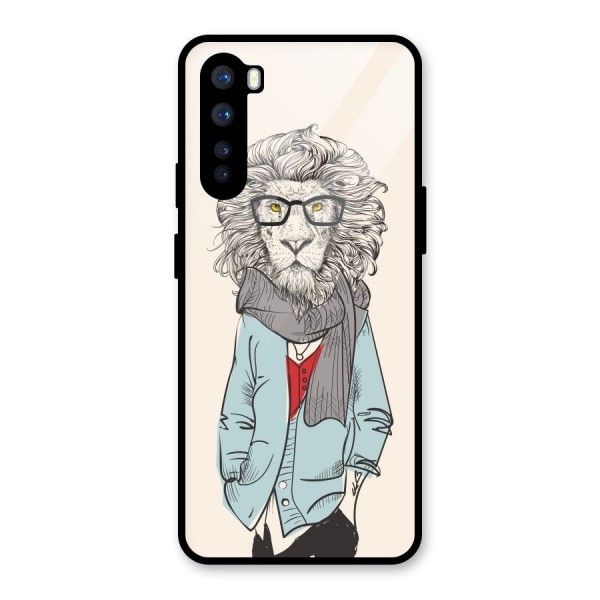 Stylish Lion Glass Back Case for OnePlus Nord