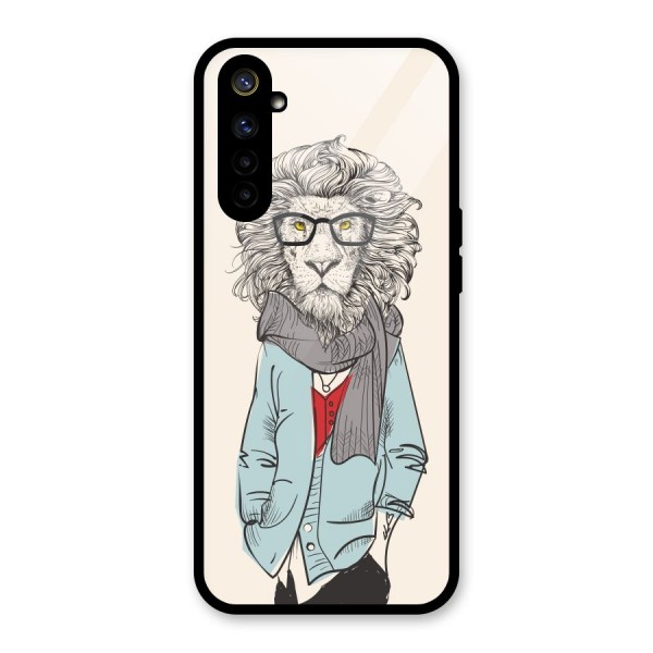 Stylish Lion Glass Back Case for Realme 6i