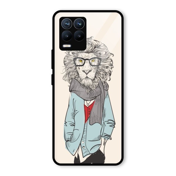 Stylish Lion Glass Back Case for Realme 8