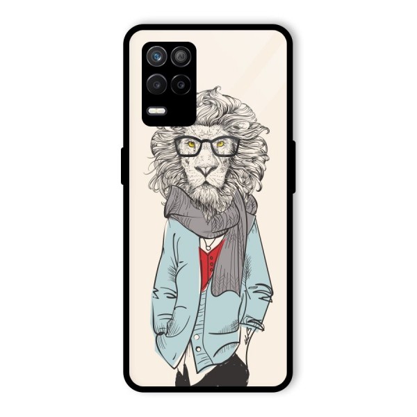 Stylish Lion Glass Back Case for Realme 9 5G