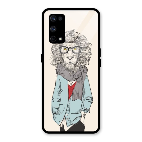 Stylish Lion Glass Back Case for Realme X7 Pro