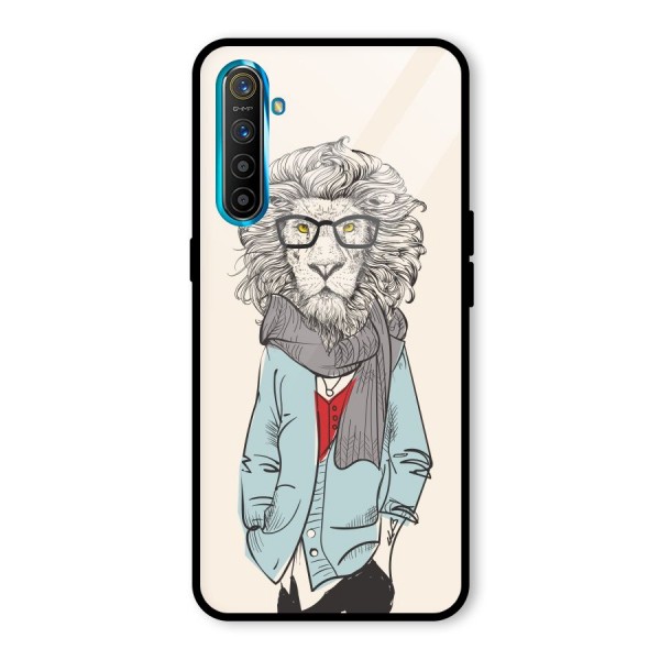 Stylish Lion Glass Back Case for Realme XT