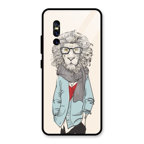 Stylish Lion Glass Back Case for Vivo V15 Pro