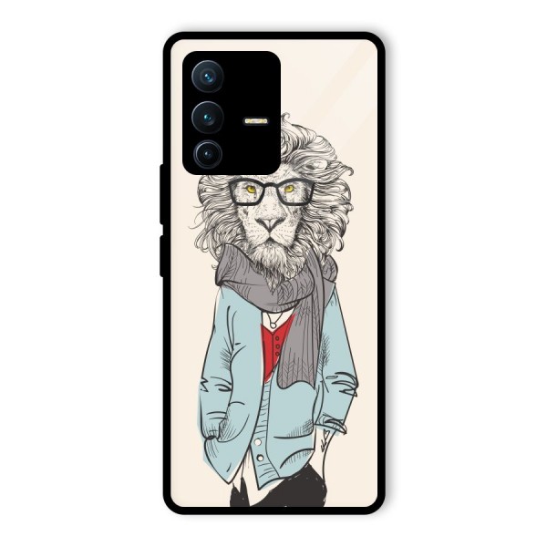 Stylish Lion Glass Back Case for Vivo V23 Pro