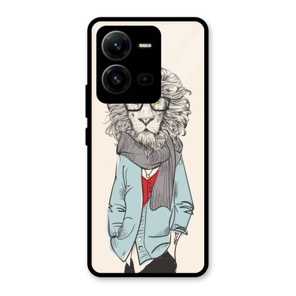 Stylish Lion Glass Back Case for Vivo V25