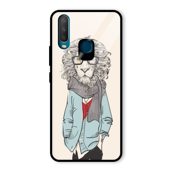 Stylish Lion Glass Back Case for Vivo Y12