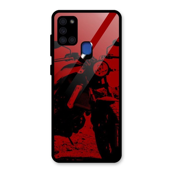 Stylish Ride Red Glass Back Case for Galaxy A21s