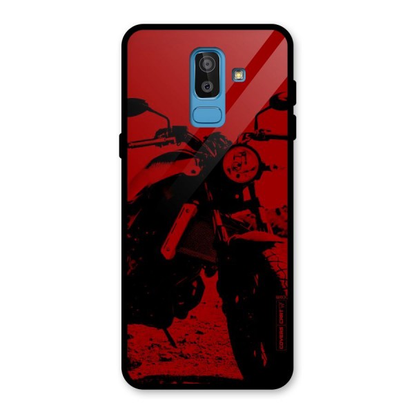 Stylish Ride Red Glass Back Case for Galaxy J8