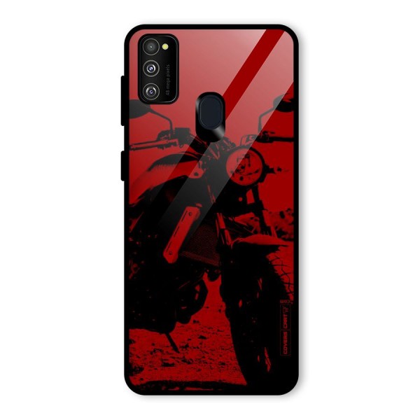 Stylish Ride Red Glass Back Case for Galaxy M21