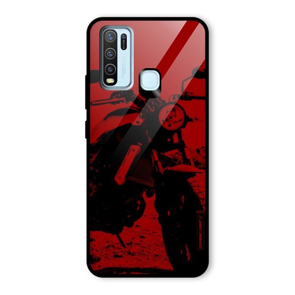 Stylish Ride Red Glass Back Case for Vivo Y30