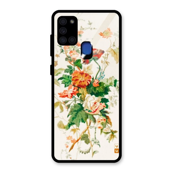 Summer Floral Glass Back Case for Galaxy A21s