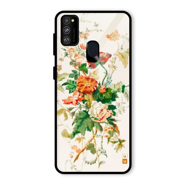 Summer Floral Glass Back Case for Galaxy M21