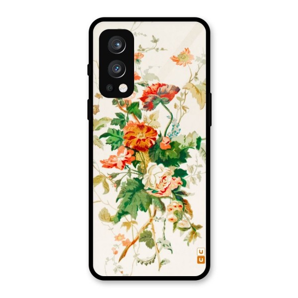 Summer Floral Glass Back Case for OnePlus Nord 2 5G