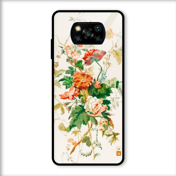 Summer Floral Glass Back Case for Poco X3