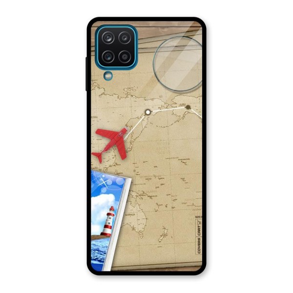 Summer Travel Glass Back Case for Galaxy A12