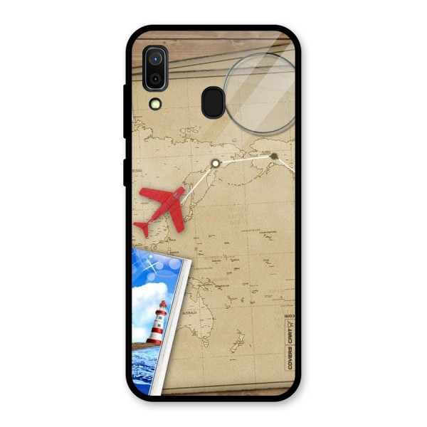 Summer Travel Glass Back Case for Galaxy A30