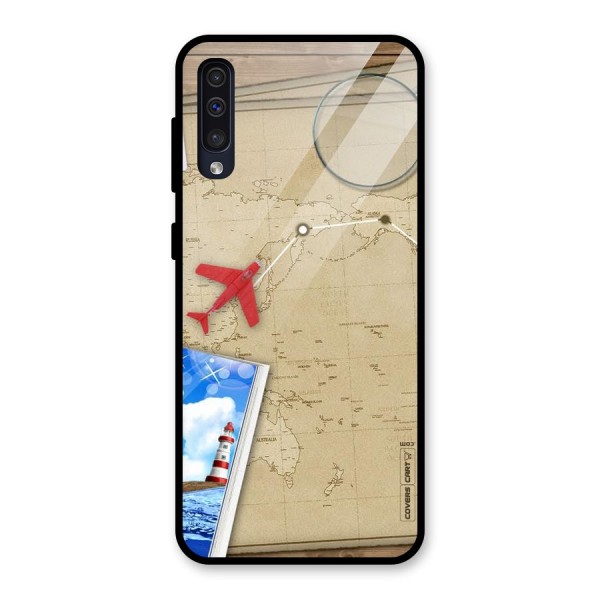 Summer Travel Glass Back Case for Galaxy A50s