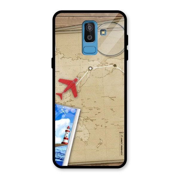 Summer Travel Glass Back Case for Galaxy J8