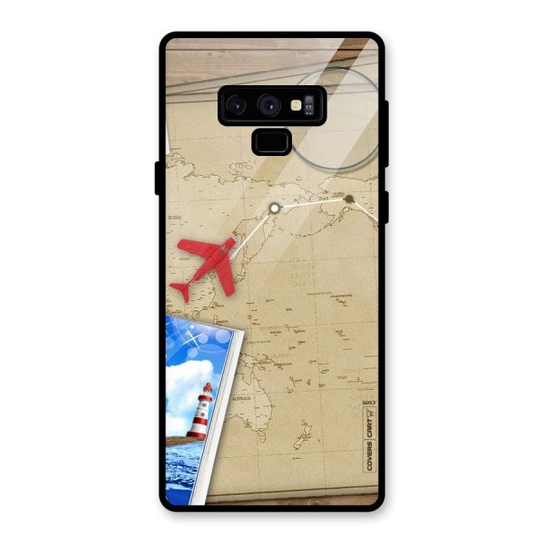 Summer Travel Glass Back Case for Galaxy Note 9