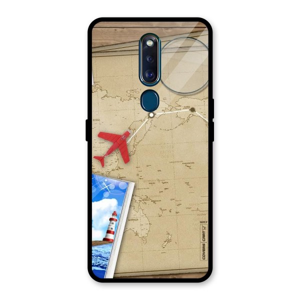 Summer Travel Glass Back Case for Oppo F11 Pro