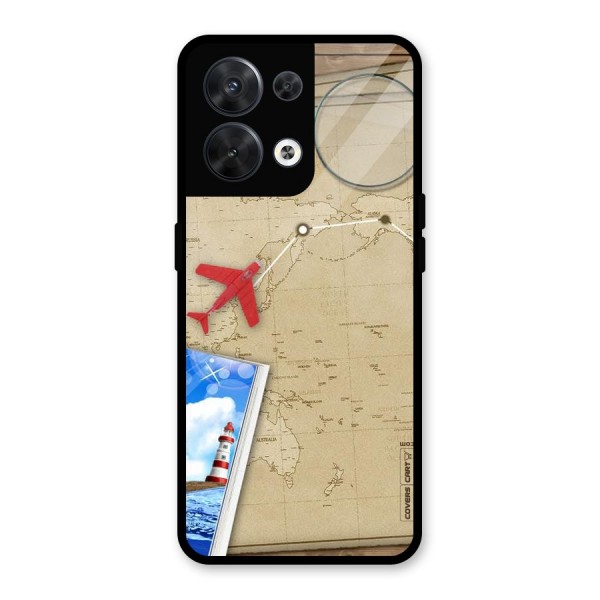 Summer Travel Glass Back Case for Oppo Reno8 5G