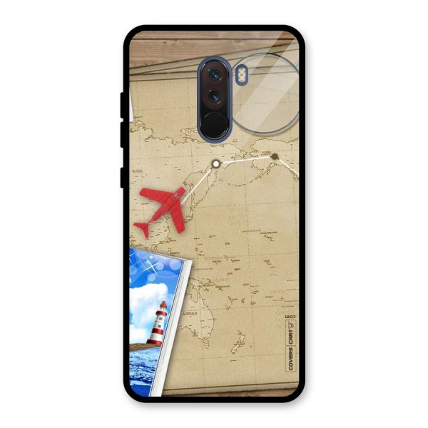 Summer Travel Glass Back Case for Poco F1