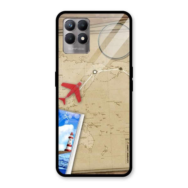 Summer Travel Glass Back Case for Realme 8i