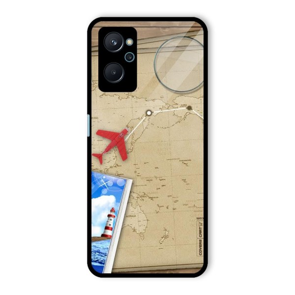 Summer Travel Glass Back Case for Realme 9i