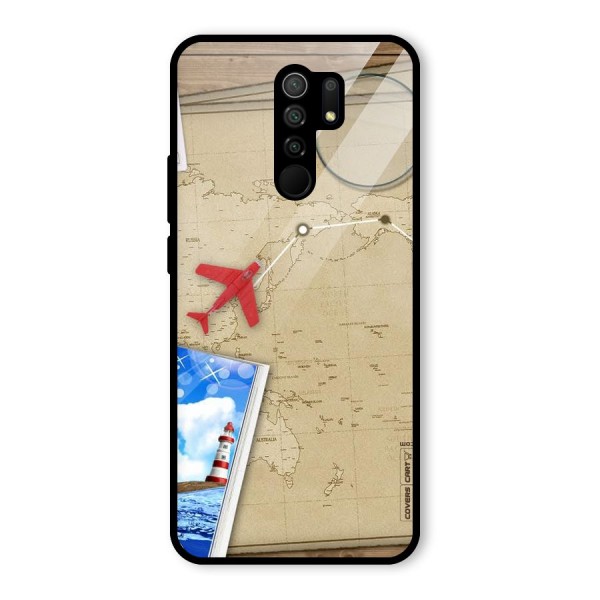 Summer Travel Glass Back Case for Redmi 9 Prime