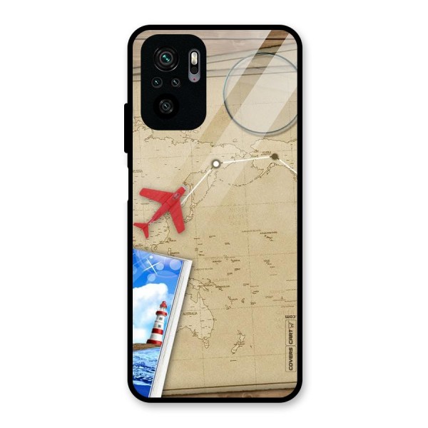 Summer Travel Glass Back Case for Redmi Note 10